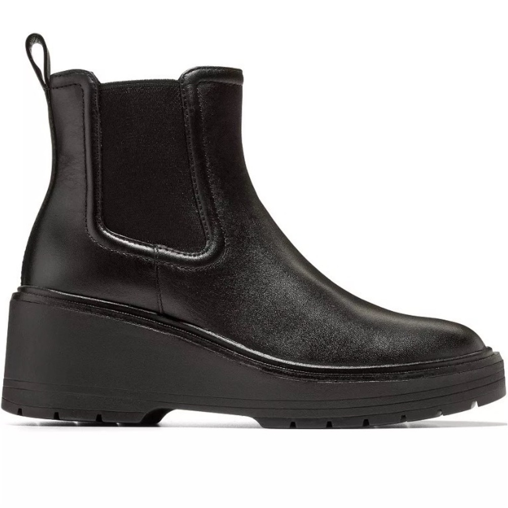 Cole Haan Zerogrand City Wedge waterproof Chelsea Black Ankle Booties Sz 8.5 - Picture 3 of 8